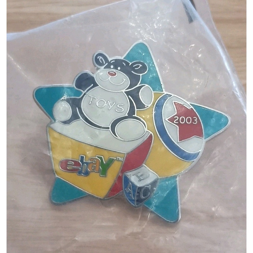 Vintage New Sealed 2003 eBay Live Toys Category Enamel Lapel Pin Pinback NOS